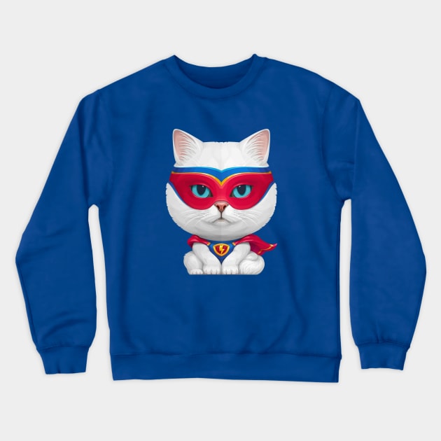 Superhero Cat Crewneck Sweatshirt by stonemask